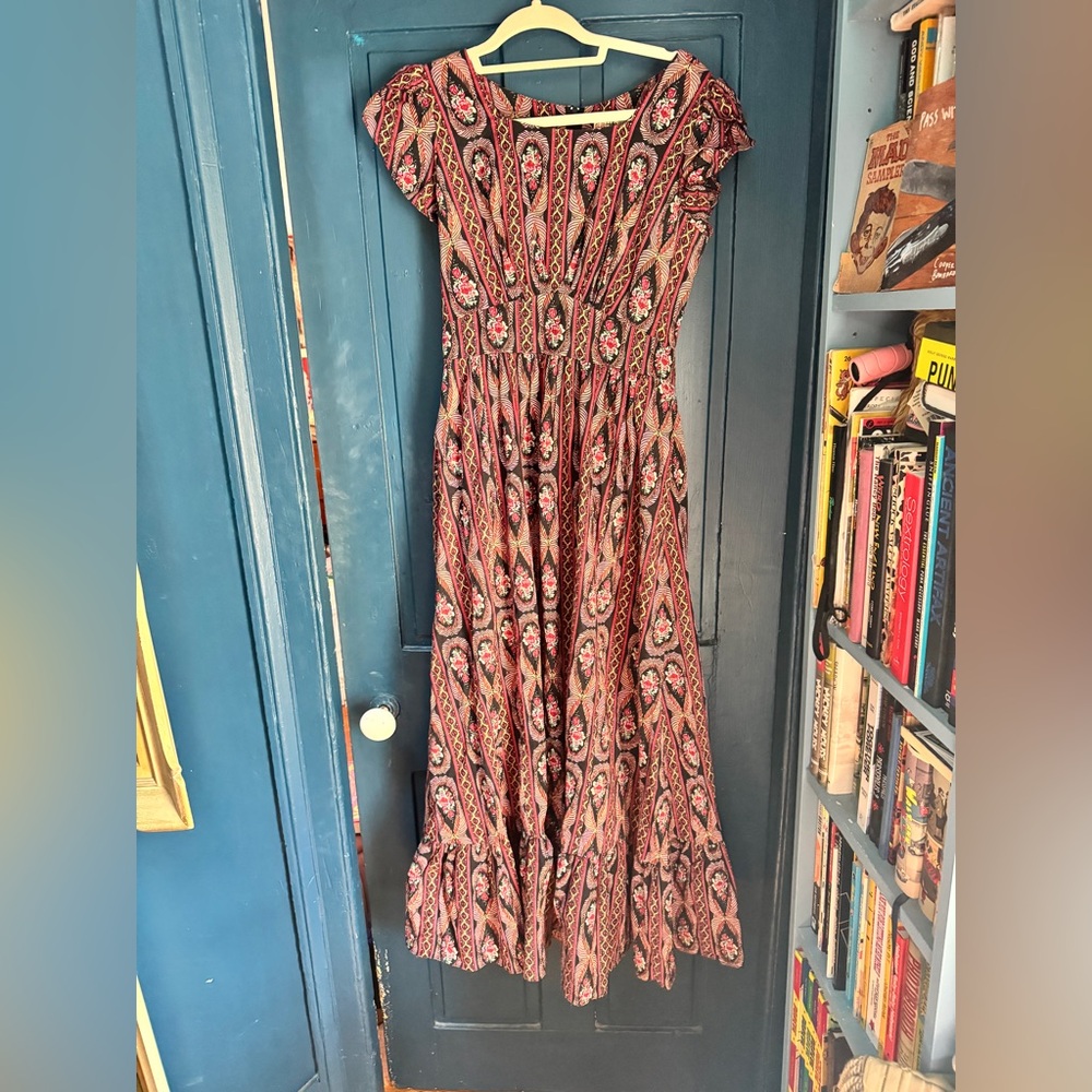 Hearts & Found custom maxi Ava dress, fall dark floral - medium